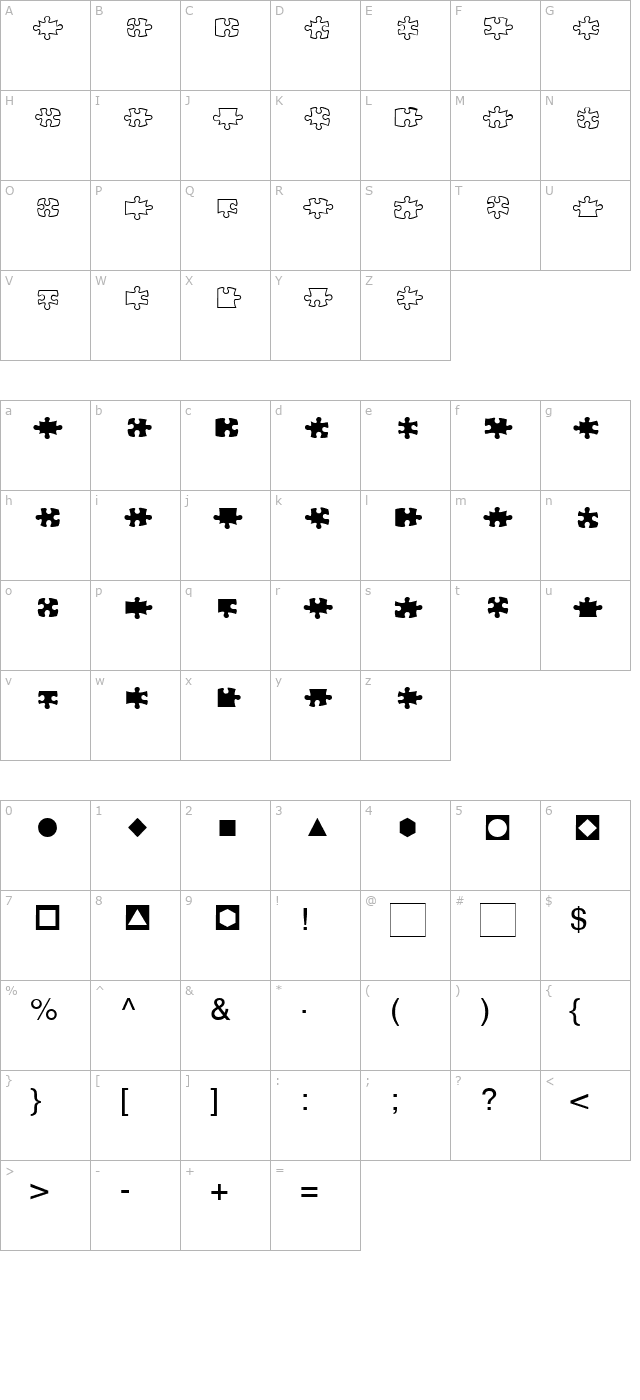 sr-puzzle character map