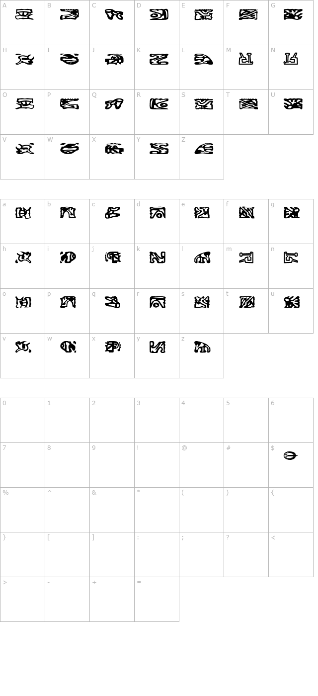 st-bajoran-ideogram character map