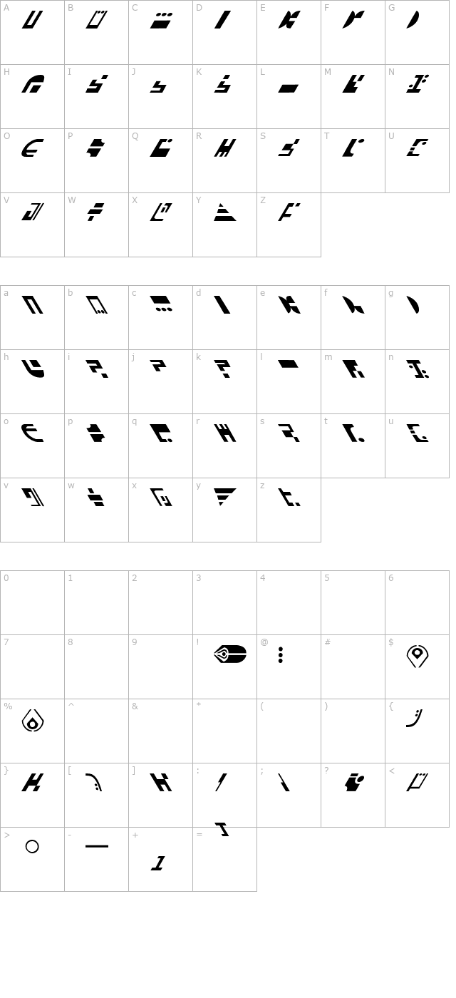 ST Ferengi R character map