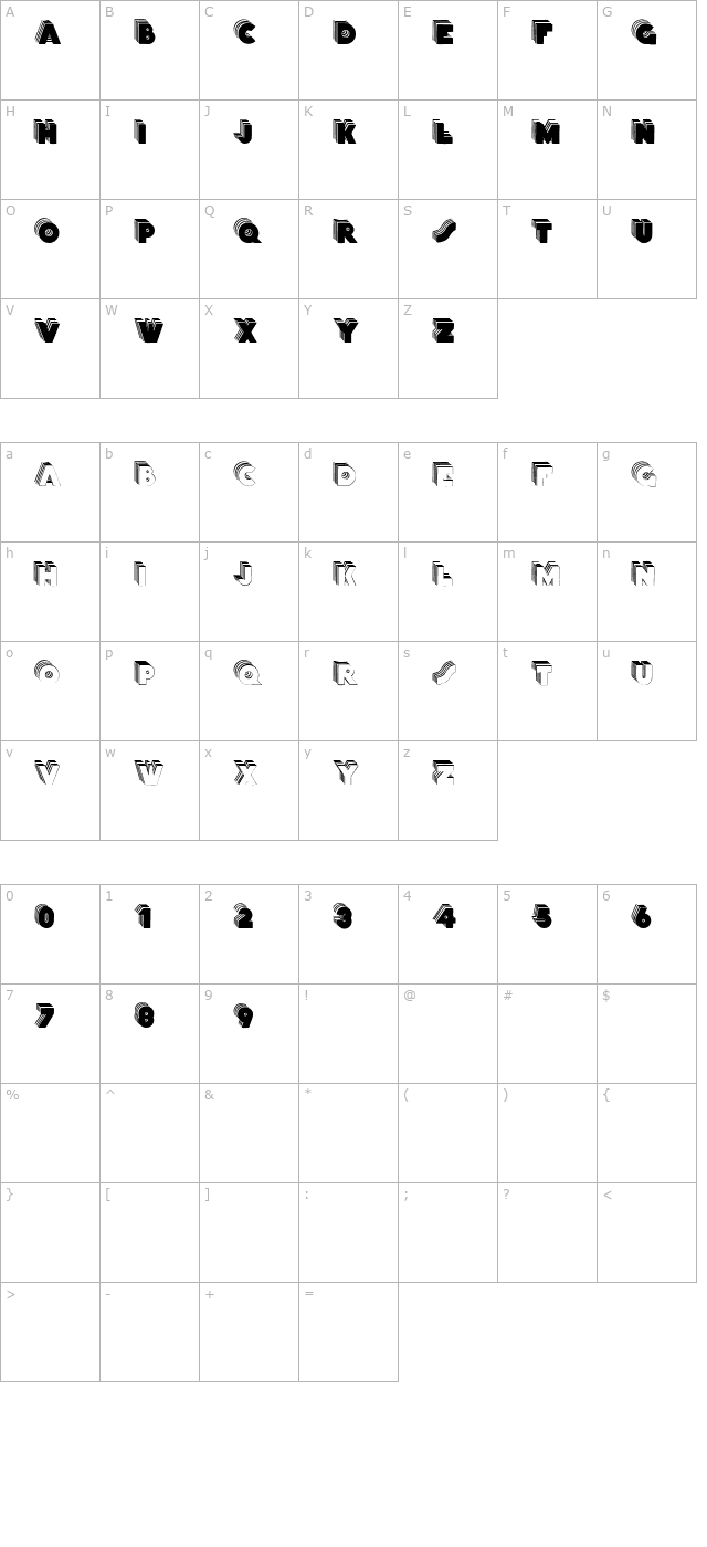 Stackcaps character map