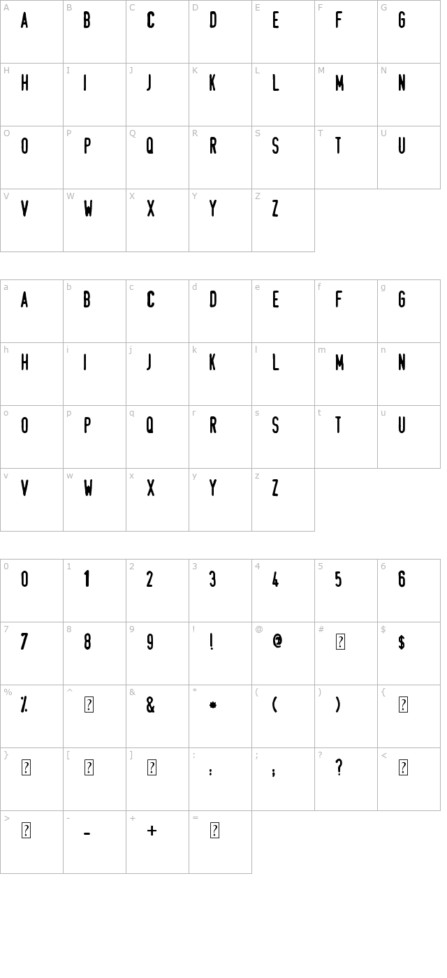 Stamp character map