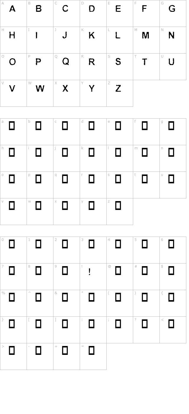 Stamped! character map