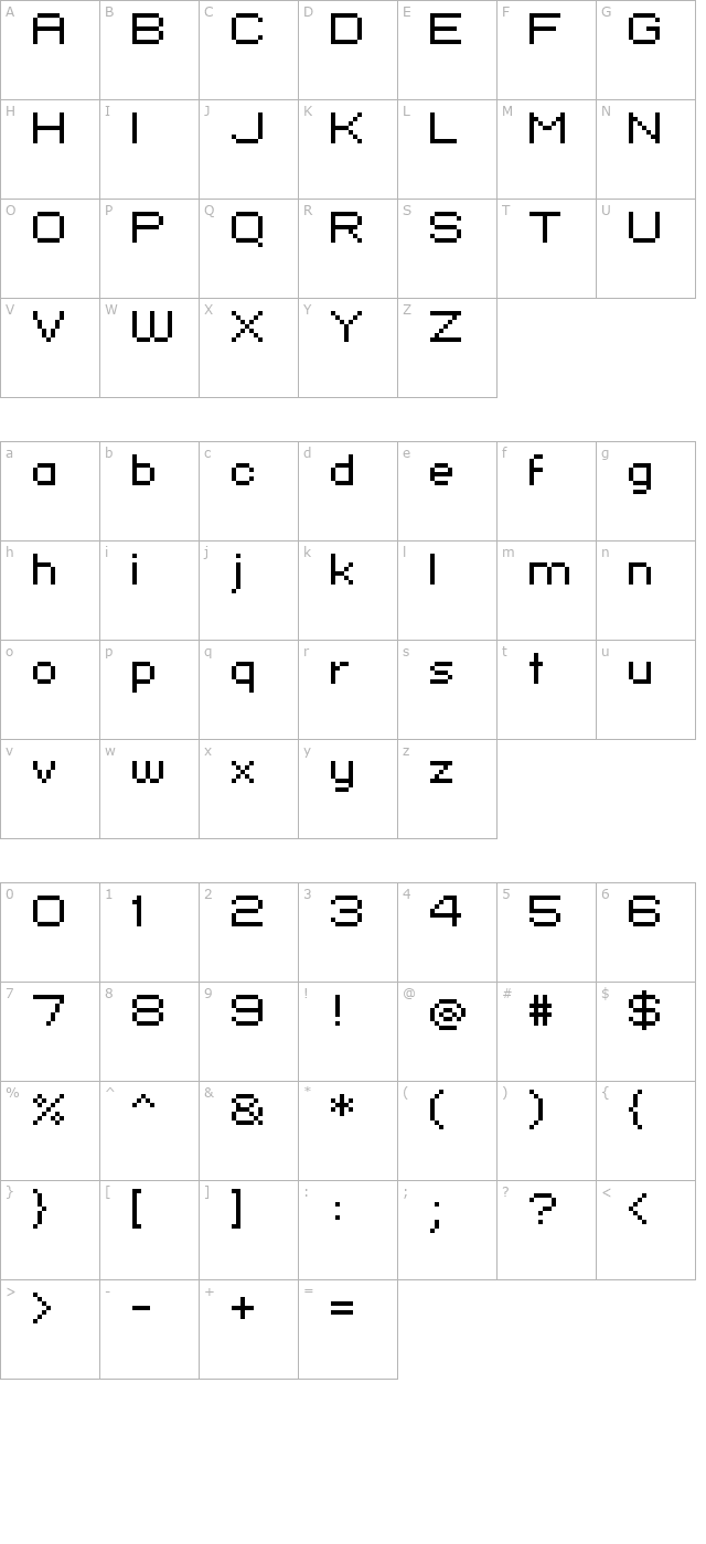 standard 07_51 character map