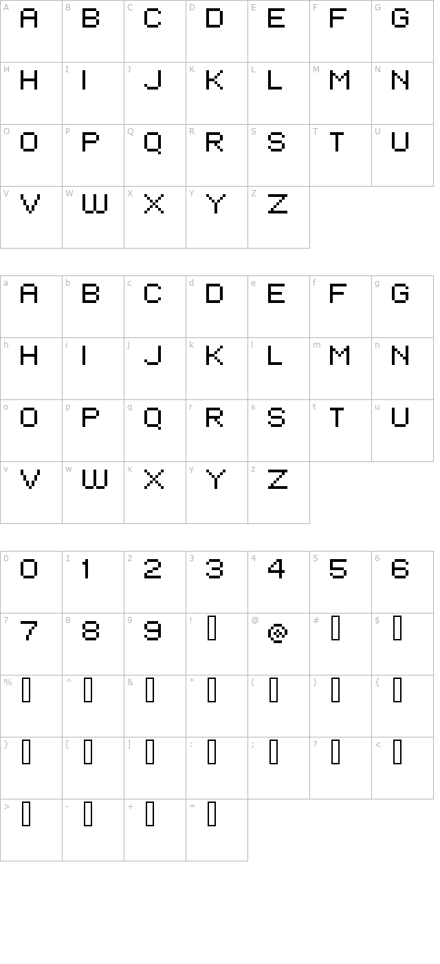 standard 07_53 character map