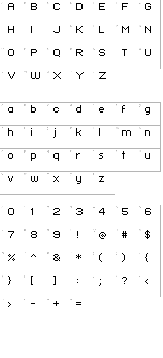 standard 07_54 character map