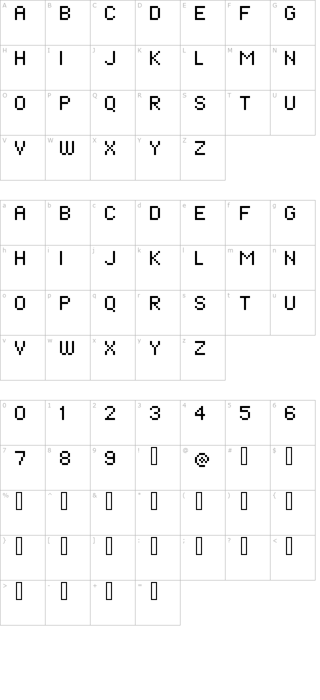 standard 07_55 character map