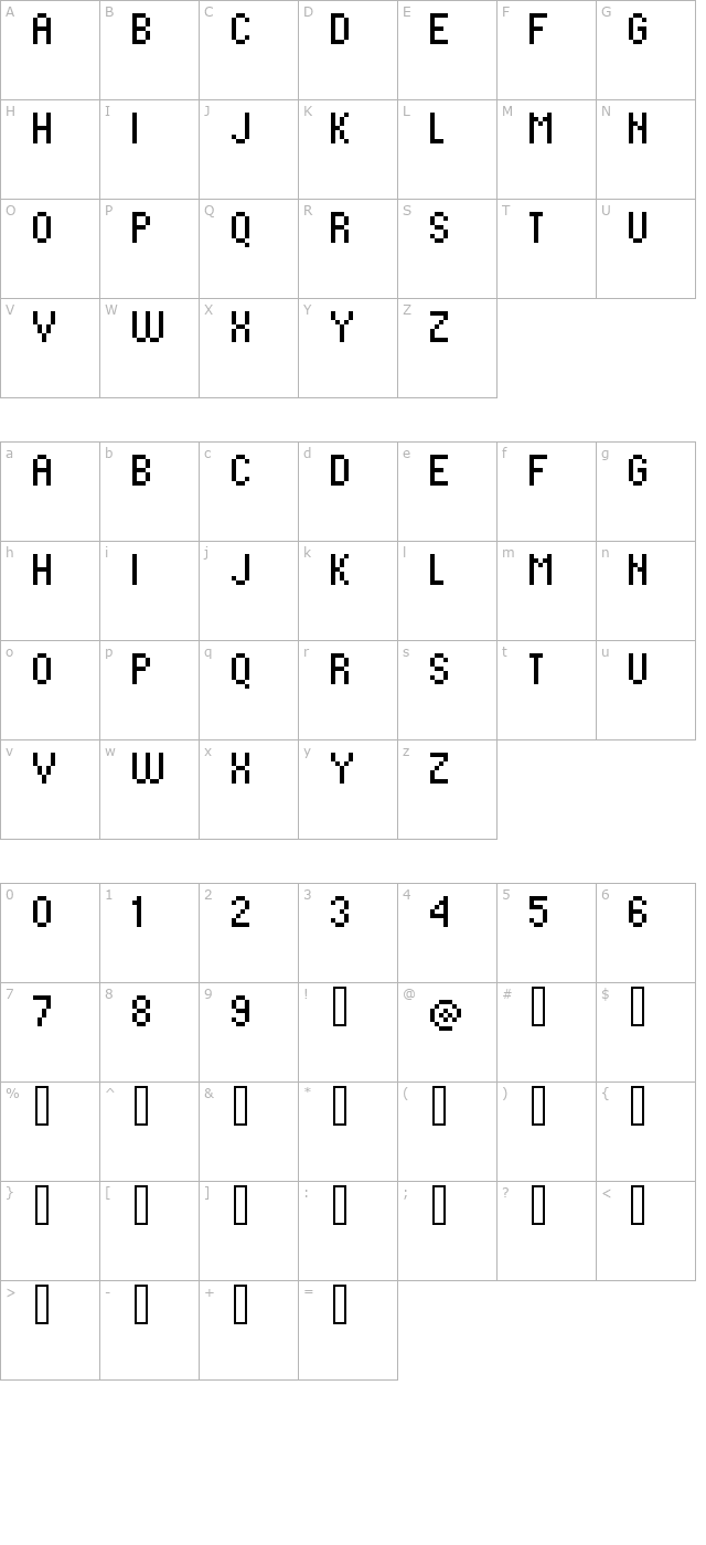 standard 07_57 character map