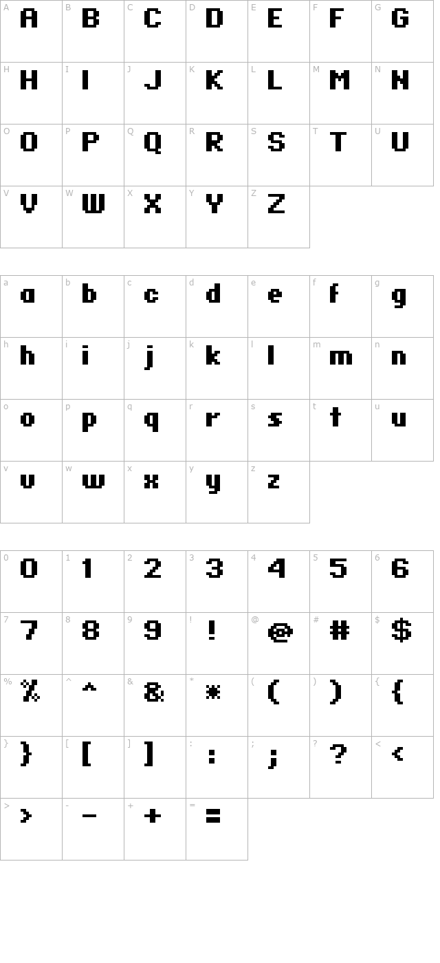 standard 07_65 character map