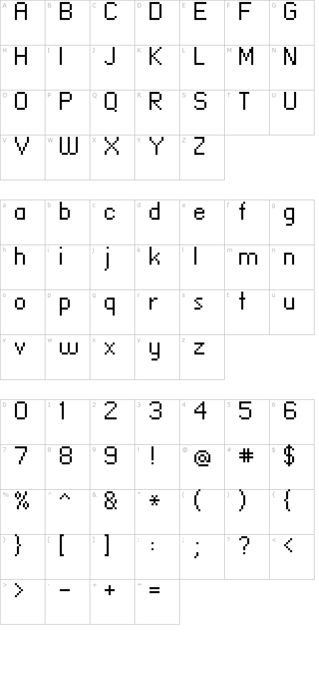 standard 09_55 character map