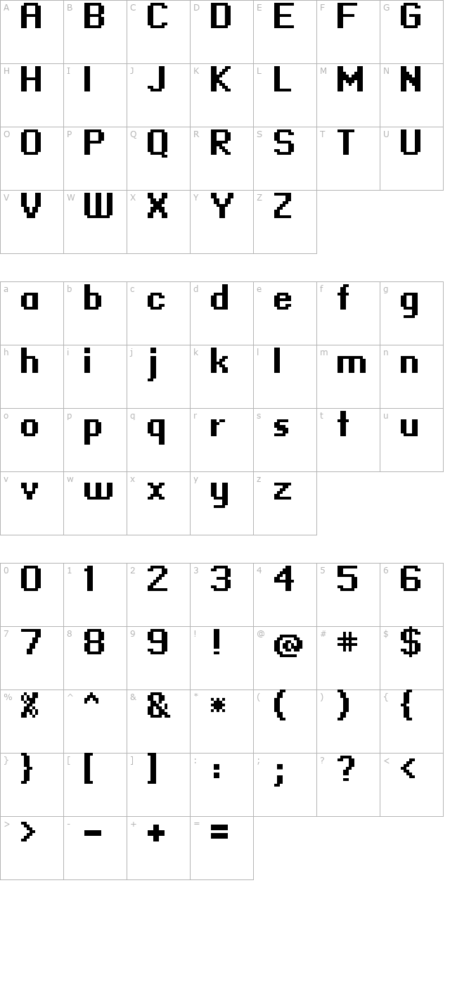 standard 09_65 character map