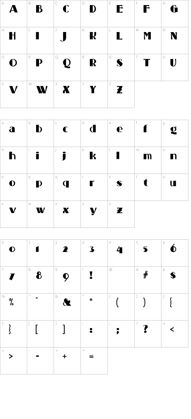 StandingRoomOnly character map