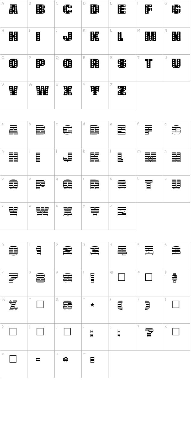 stanley-regular character map