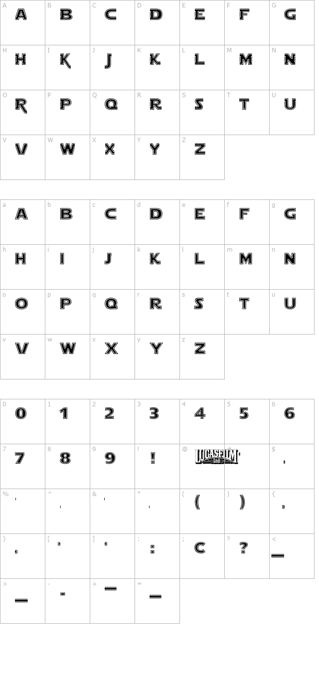 Star Jedi Outline character map