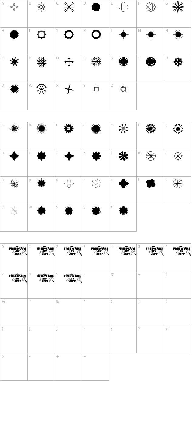 star-time-too-jl character map