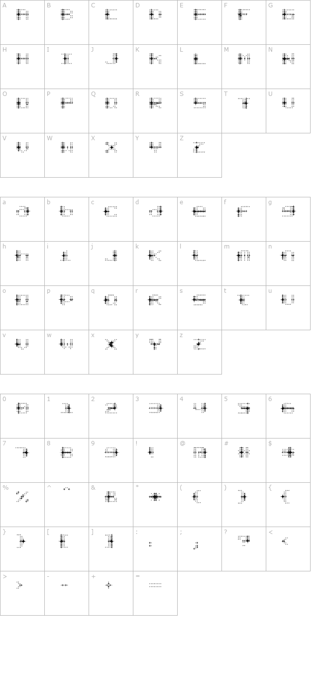 Stardust-Textura character map