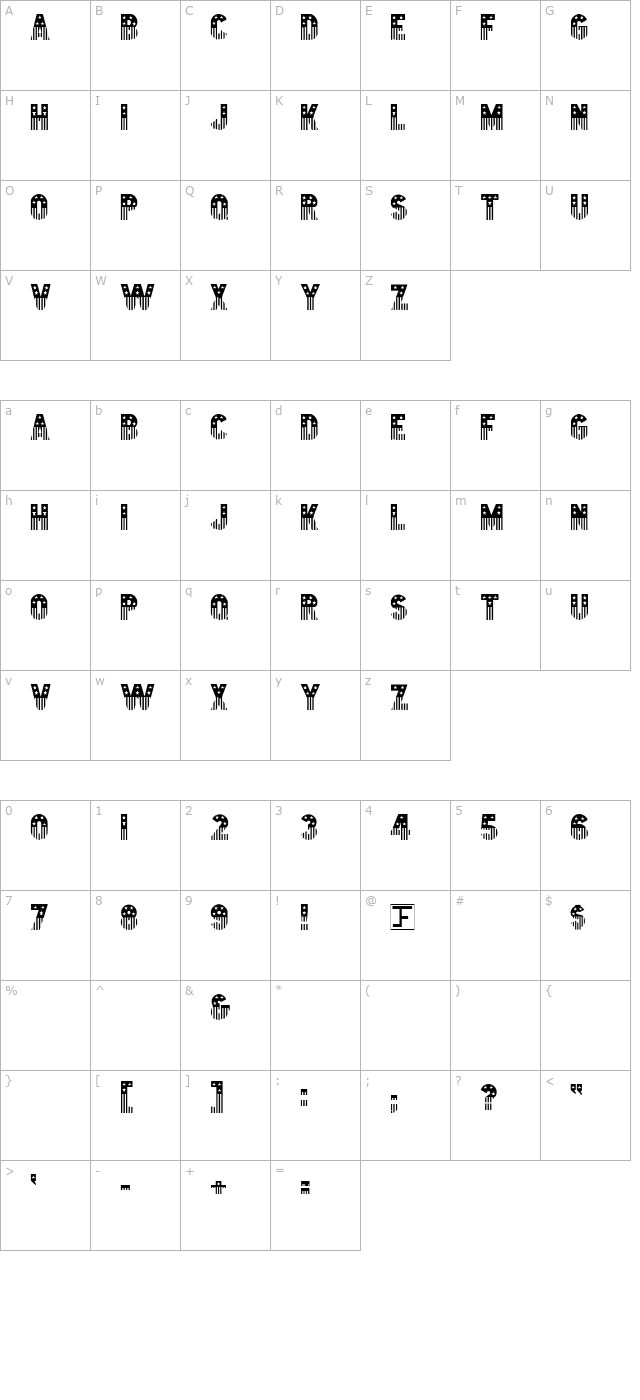 Stars & Stripes character map