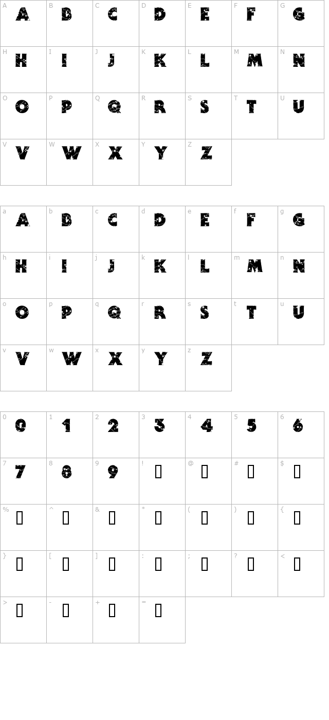 Stars character map