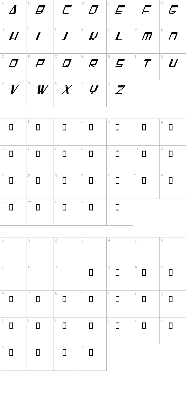 Starspeeder character map