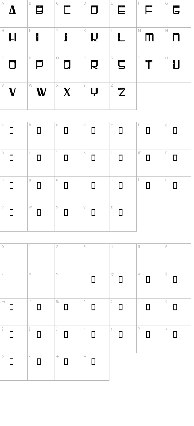 starspeederupright character map