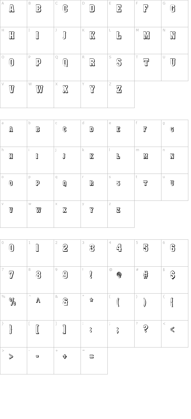 State Shadow character map
