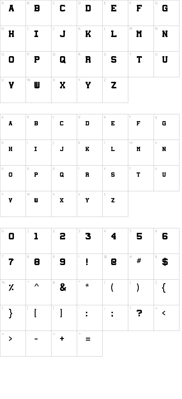 Station 232 character map