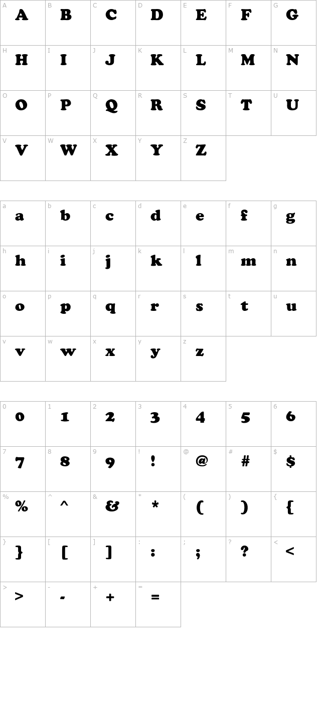 Stave Heavy character map