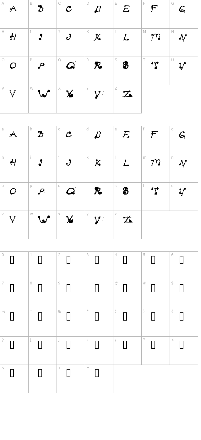 Stay Clear character map