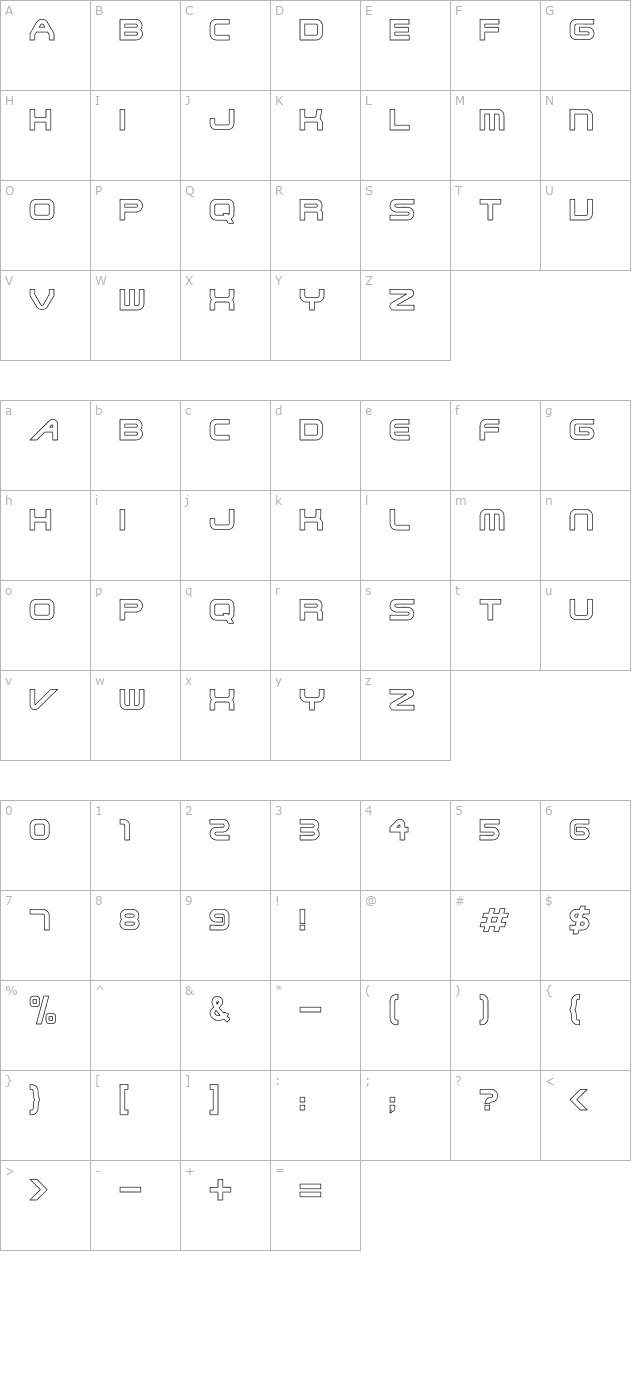 Steel Hollow character map