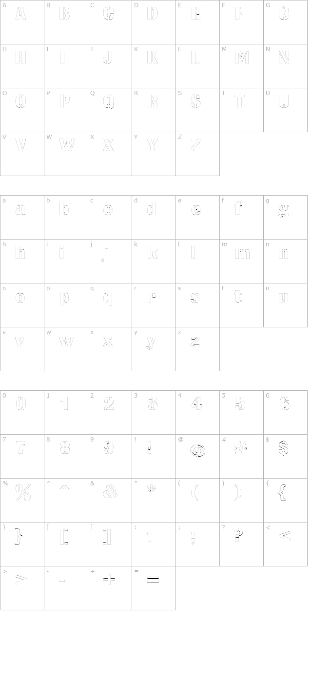 stencilsetextendedoutline character map