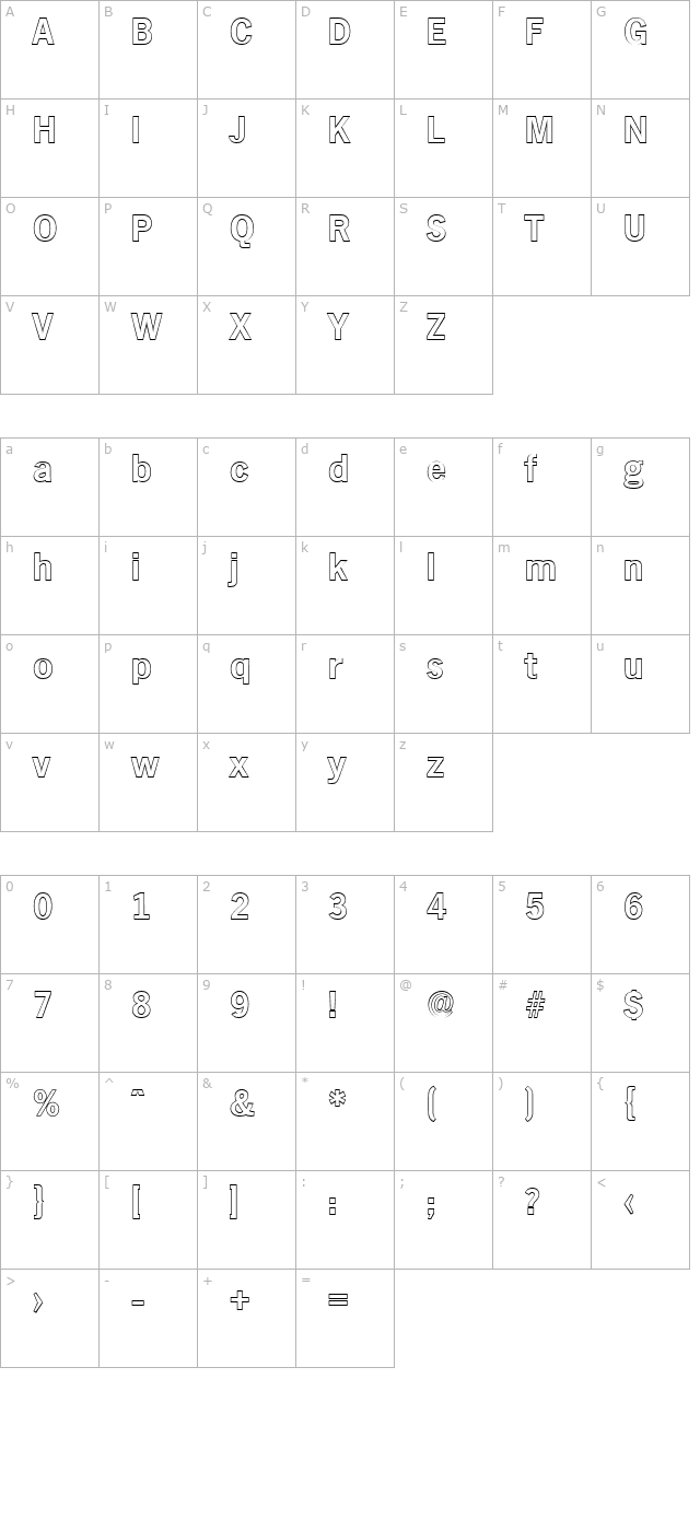 stephenbeckeroutline-bold character map