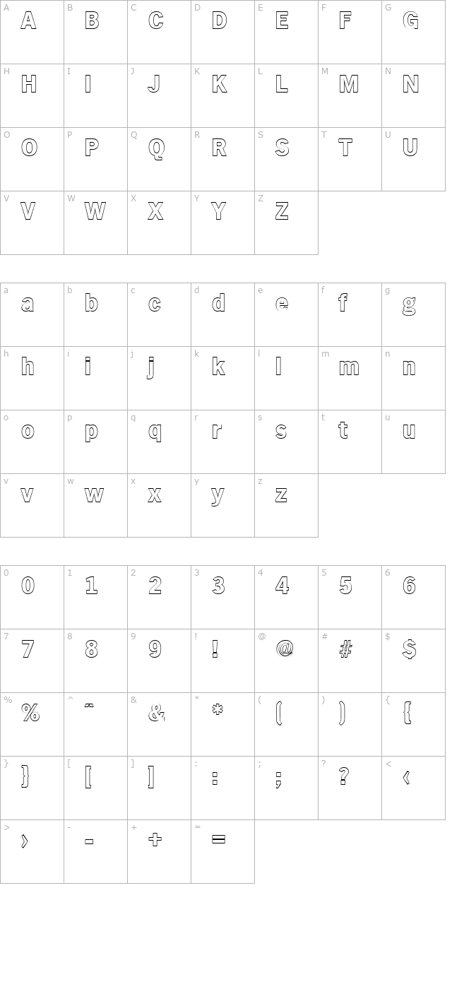 StephenBeckerOutline-ExtraBold-Regular character map