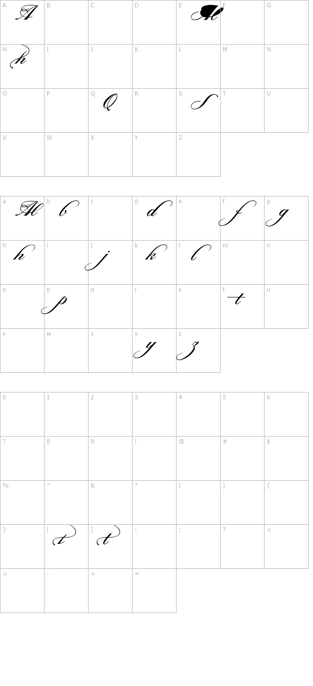 sterling-script-swash-alts character map