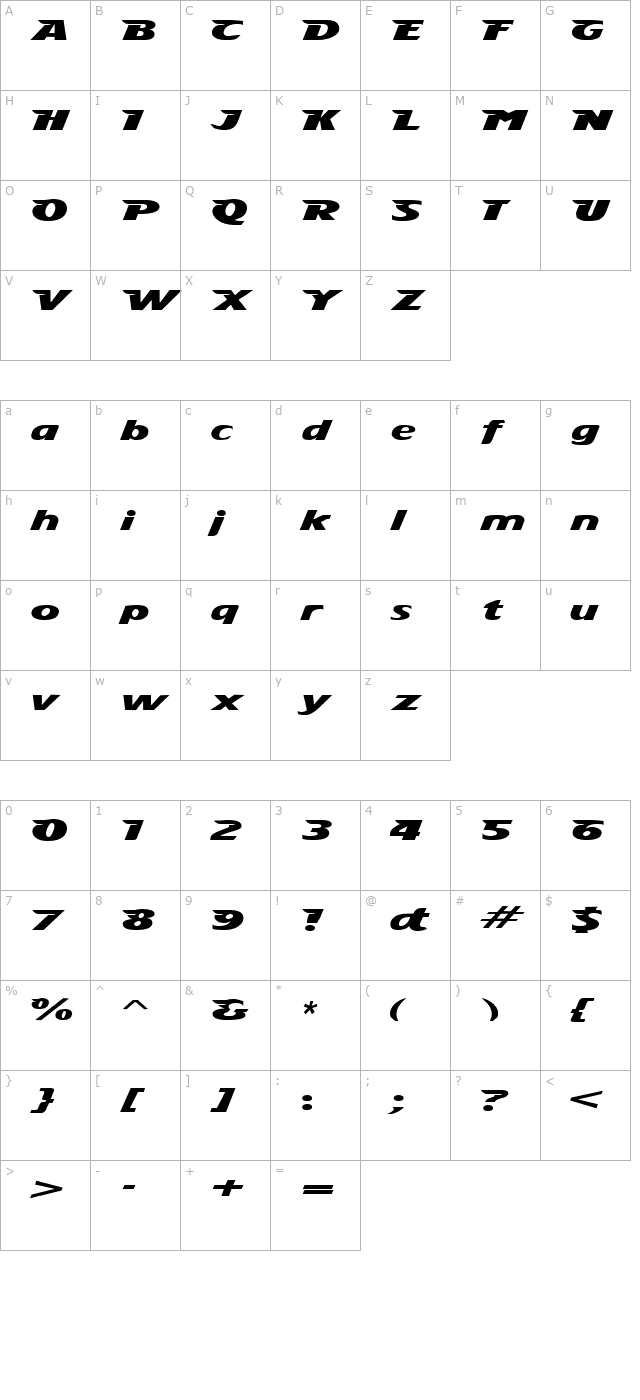 StingRay character map