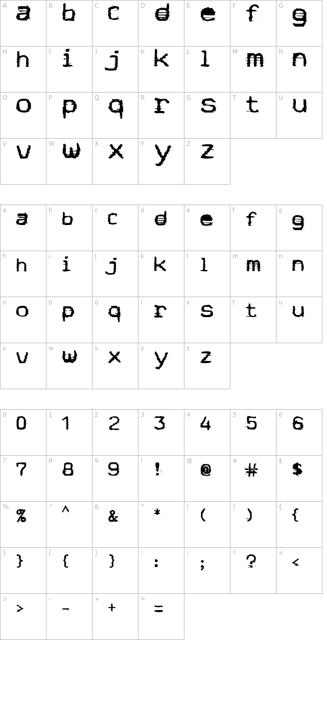 stock-quote character map