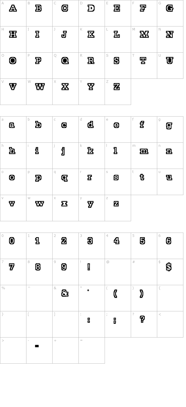 stocky character map