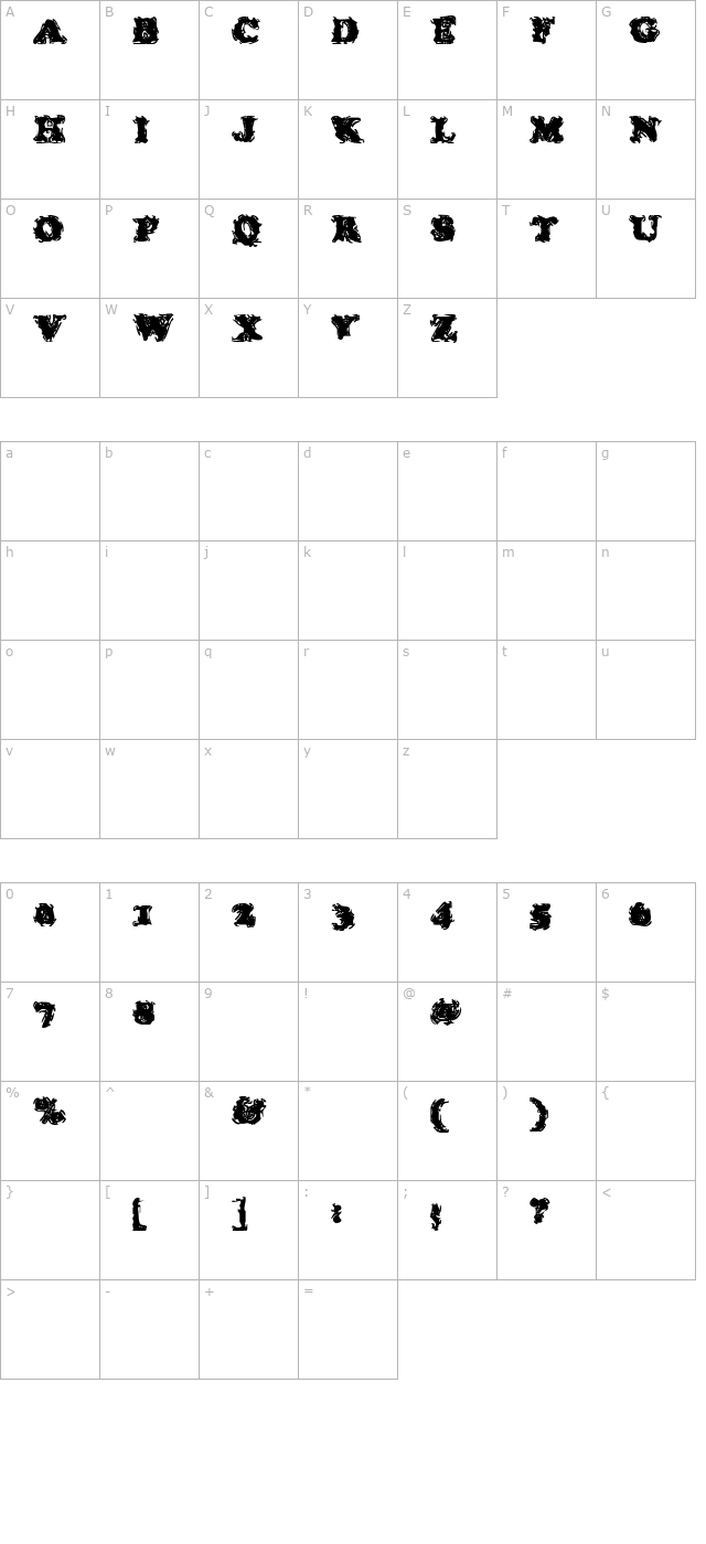 Stolen LlamaRegular character map