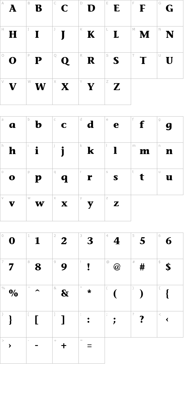 stone-informal-bold character map