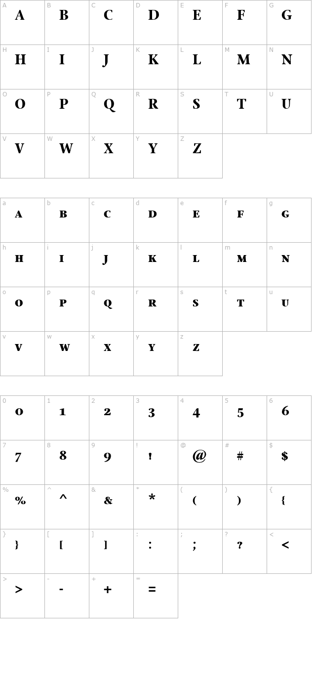 stoneprint-boldsc character map