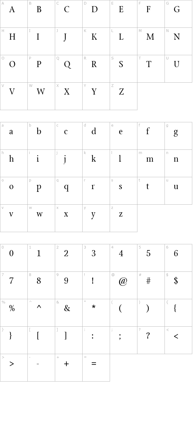 stoneprint-roman character map