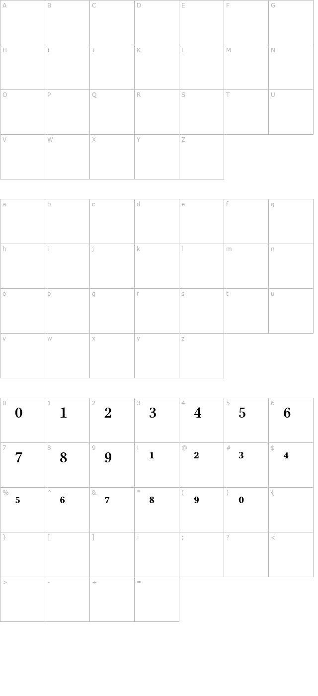 stoneprint-semiboldfracs character map