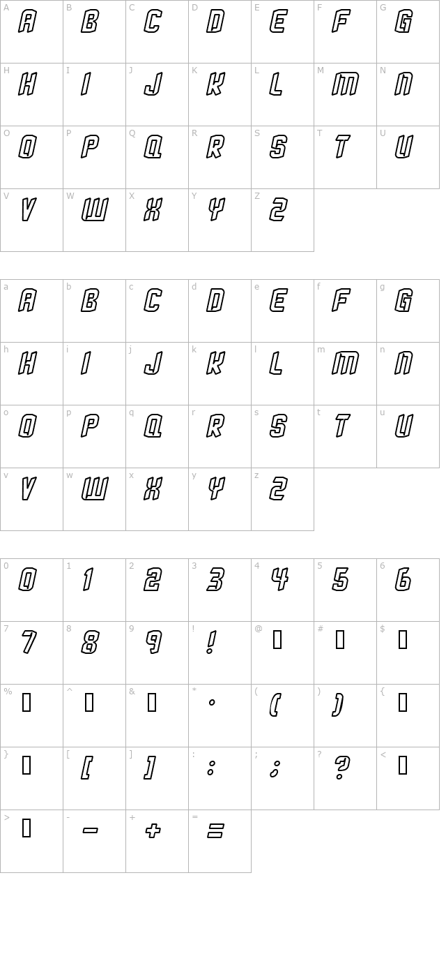 StrangePhenomena [outlined] character map