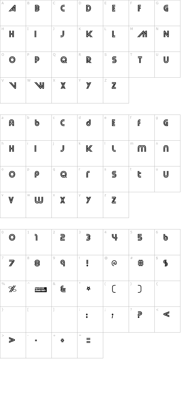 Street Cred character map