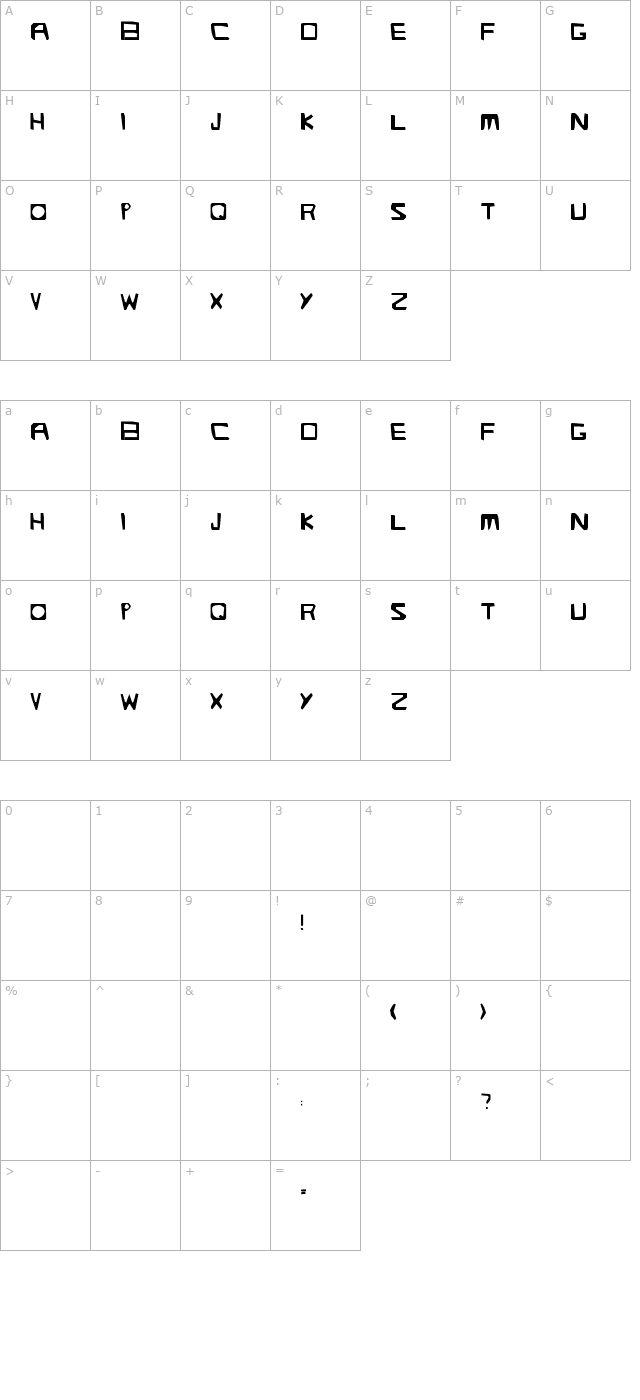 Streetlight character map