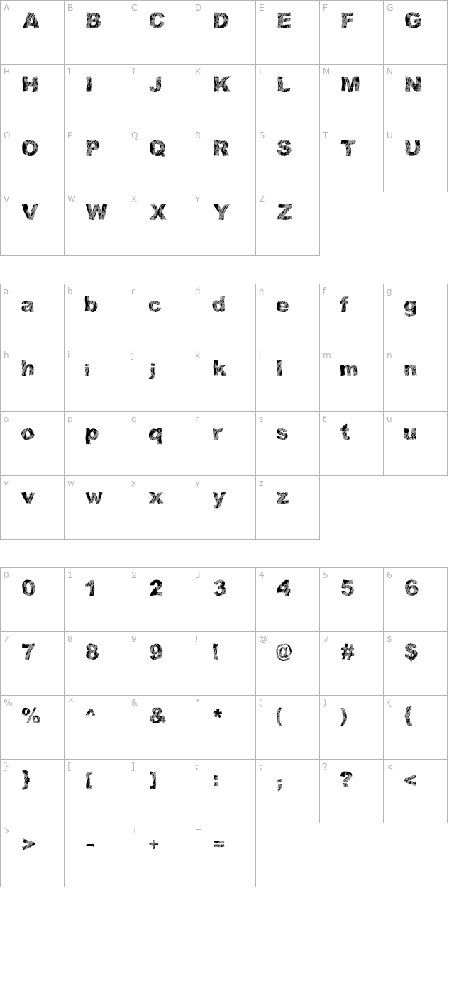 strippindirty character map