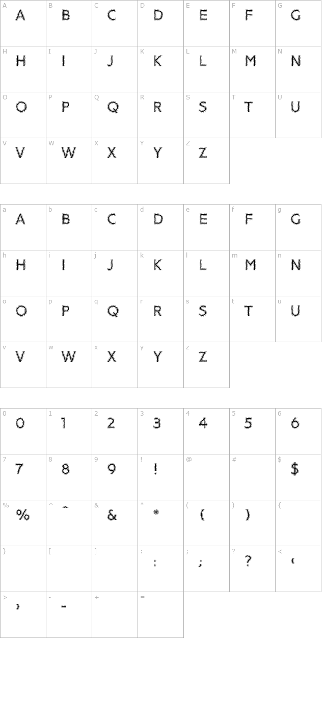 StrobosPlain character map