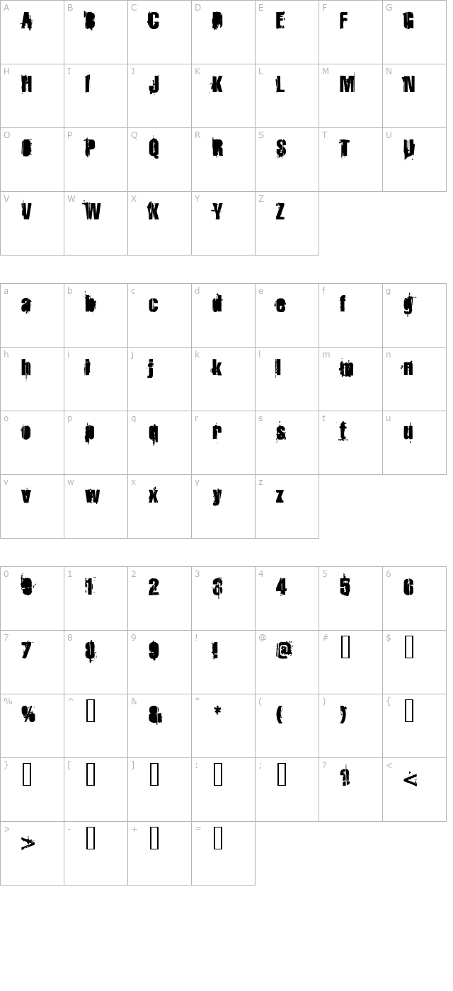 strokeybacon character map