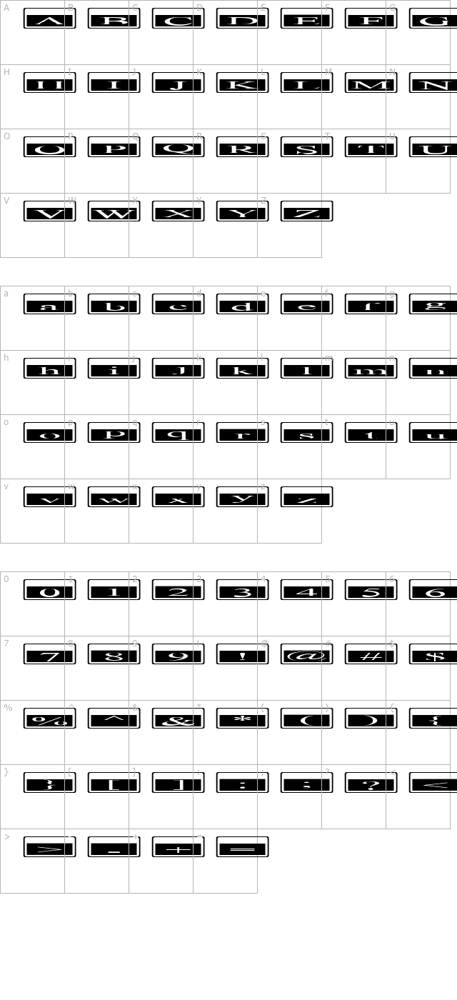 stylus character map