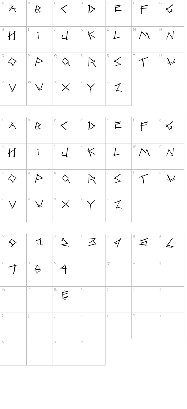 Styx & Stoned character map