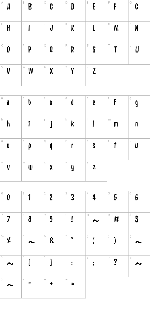 subaccuz-regular character map