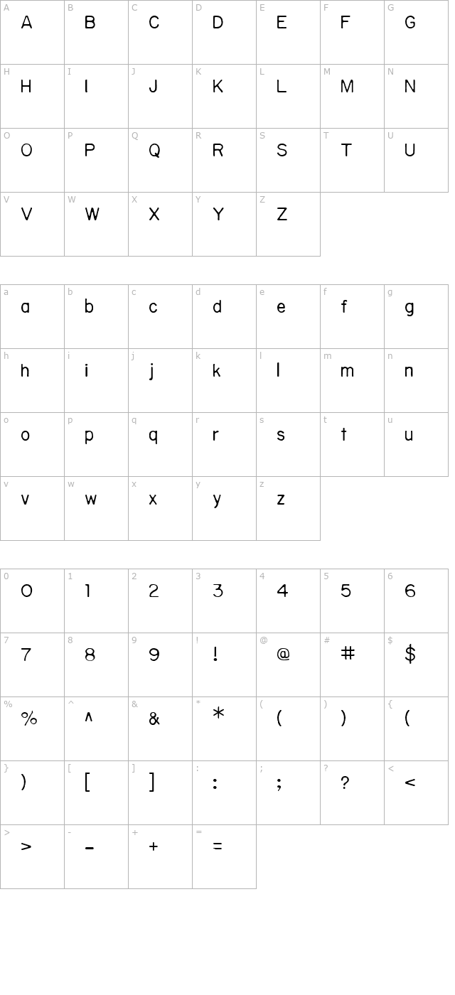 sublime-light character map